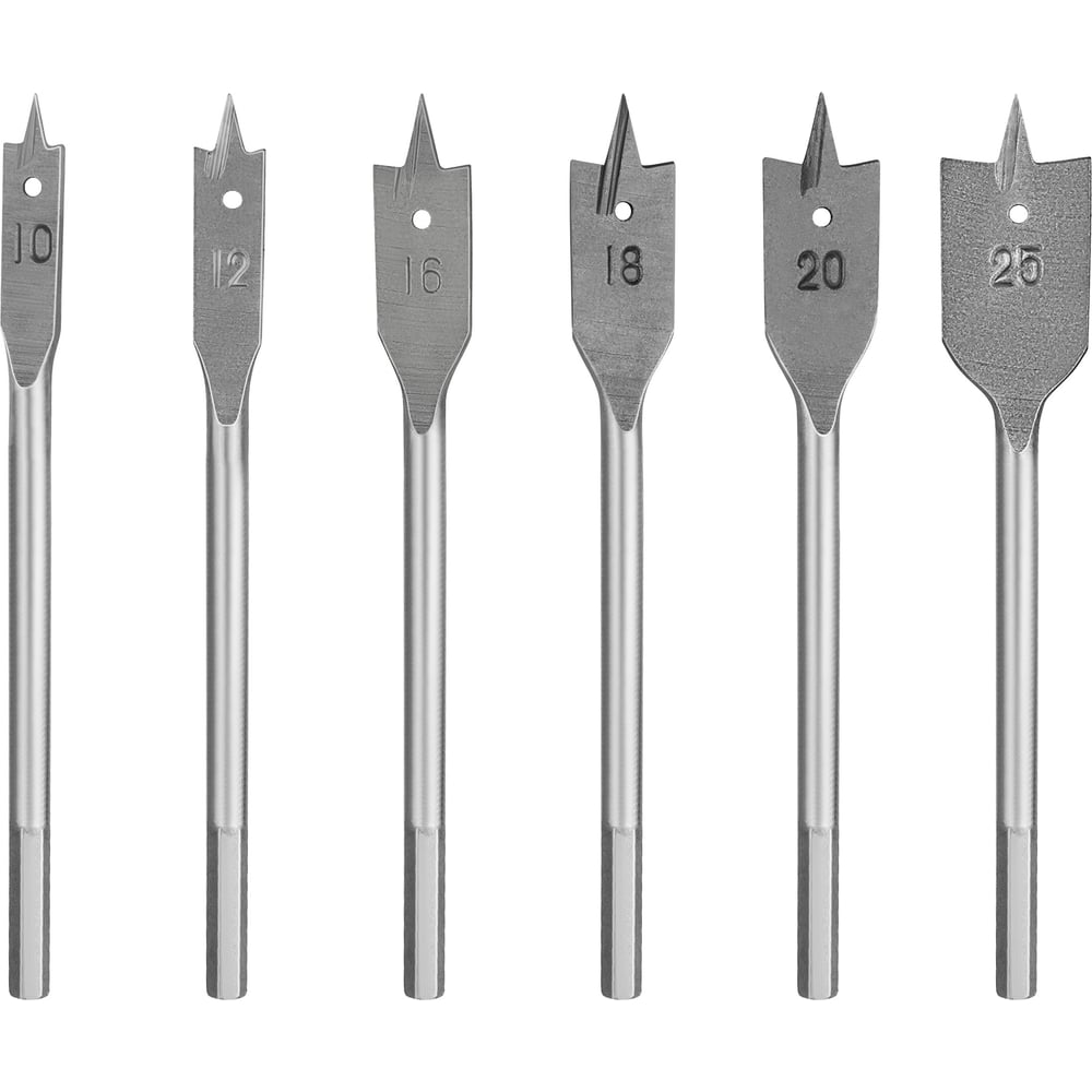 Изображение товара Набор сверл по дереву Vertextools 10-25 мм 6 шт пластиковый бокс