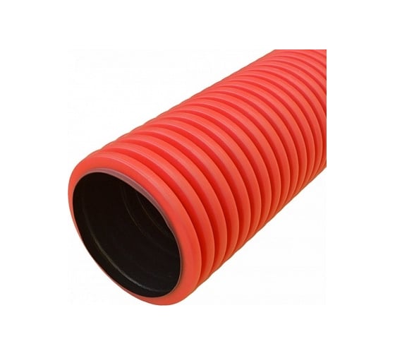 Изображение товара Гофрированная двустенная труба Промрукав ПНД жесткая тип 450 SN6 красная д200 5,7м PR15.0210