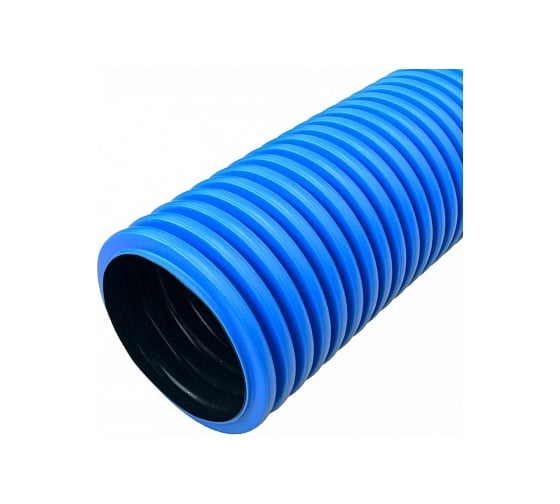 Изображение товара Гофрированная двустенная труба Промрукав ПНД жесткая тип 450 SN12 синяя д90 5,7м PR15.0122