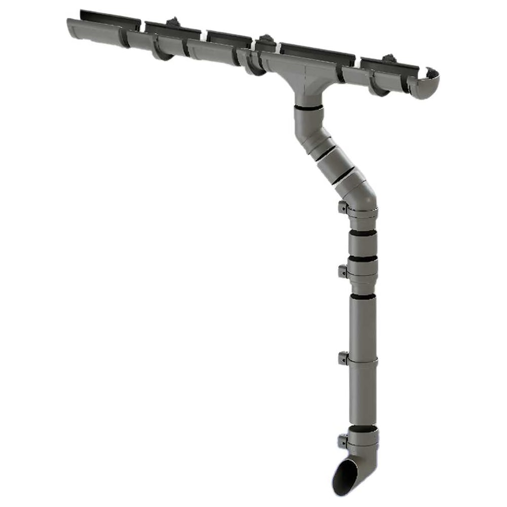 Изображение товара Комплект водосточной системы Docke LUX 1.5 м графит водоотвод современный дизайн