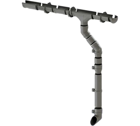 Изображение товара Комплект водосточной системы ЛМ маркет Docke LUX 1.5 м, графит 3/3 квс_деке_люкс_графит_3_3