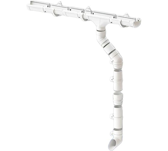 Изображение товара Комплект водосточной системы ЛМ маркет Docke LUX 1.5 м, пломбир 9/3 квс_деке_люкс_пломбир_9_3_fbs