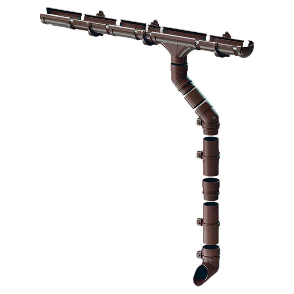 Изображение товара Комплект водосточной системы ЛМ маркет Docke LUX 1.5 м шоколад