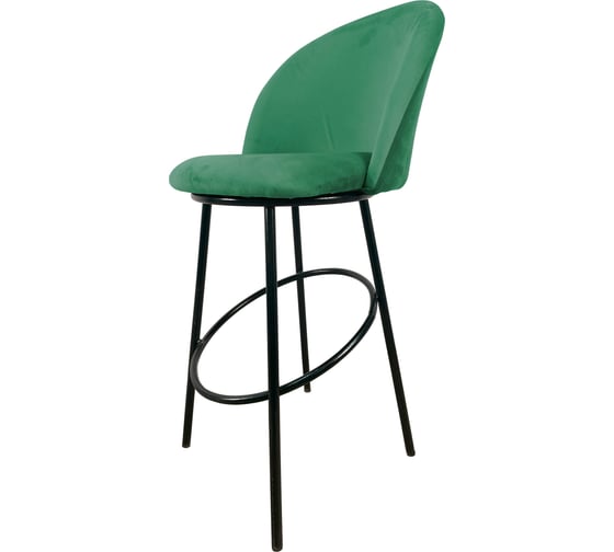 Изображение товара Стул полубарный M-GROUP, изумрудный, чёрные ножки 13155604