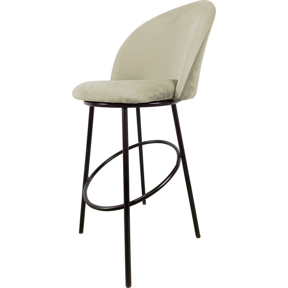 Изображение товара Полубарный стул M-GROUP бежевый с черным каркасом и подставкой для ног