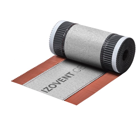 Изображение товара Аэроэлемент конька/хребта 4Roof IZOVENT GEO, 5х0,310 м, для натуральной черепицы, красный 120311