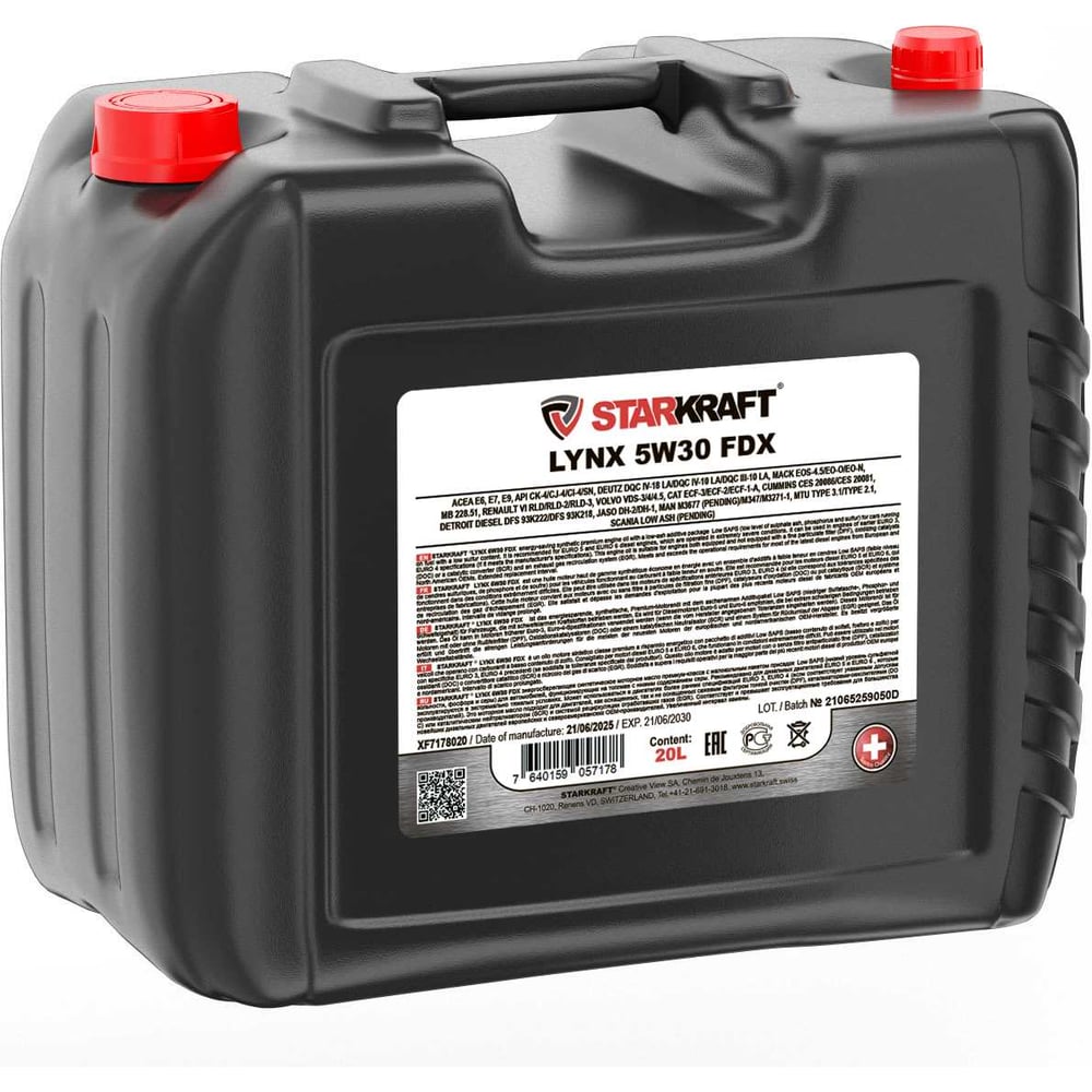 Изображение товара Синтетическое моторное масло STARKRAFT LYNX 5W-30 FDX 20 л XF7178020