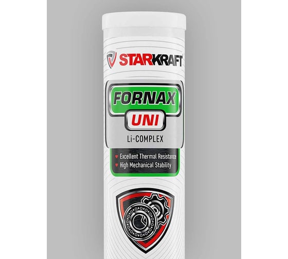 Изображение товара Многофункциональная высокотемпературная водостойкая смазка STARKRAFT FORNAX Uni EP2, (Li-Complex) (t каплепадения свыше 250С), 370 гр FU7338037