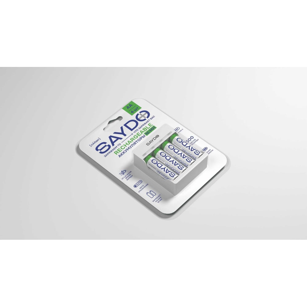 Изображение товара Аккумуляторы SAYDO RECHARGEABLE Ni-MH AA для устройств