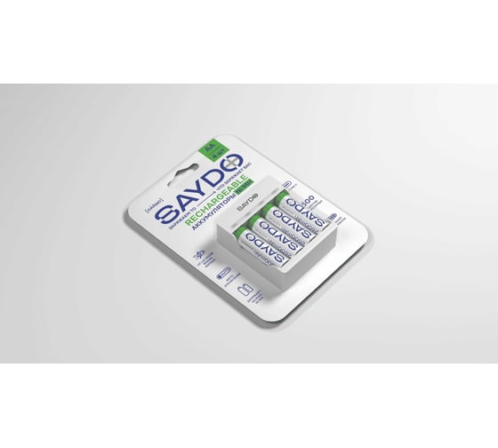 Изображение товара Аккумуляторы SAYDO RECHARGEABLE Ni-MH АA, ЗУ + блистер 4 шт. SNR302