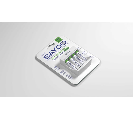 Изображение товара Аккумуляторы SAYDO RECHARGEABLE Ni-MH AАA, ЗУ + блистер 4 шт. SNR402
