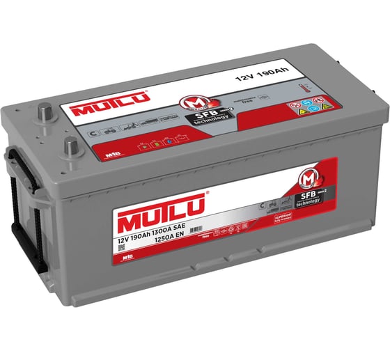 Изображение товара Аккумулятор Mutlu SFB 190 А/ч L+(3) 513x223x223 B EN 1250 А D5.190.125.A
