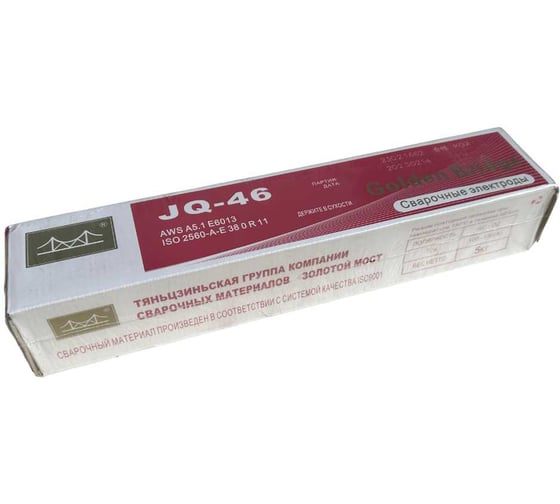 Изображение товара Электроды c рутиловым покрытием GOLDEN BRIDGE JQ-46 \ AWS A5.1 E6013 3.2 мм, 5 кг, аналог OK 46.00 321