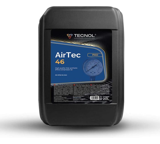 Изображение товара Компрессорное масло TECNOL AirTec PAO 46, ISO 6743-3А DAJ синтетическое (ПАО) 20л 394221-020