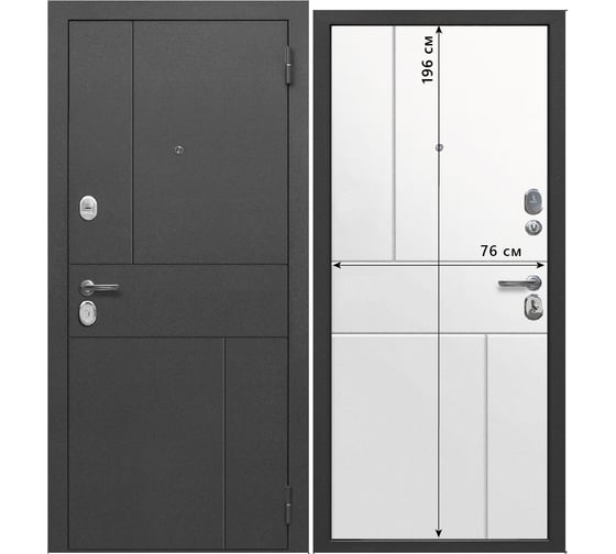 Изображение товара Дверь DIVA Формен Ф-16 2050х860, правая, графит/белый матовый УТ-00084439