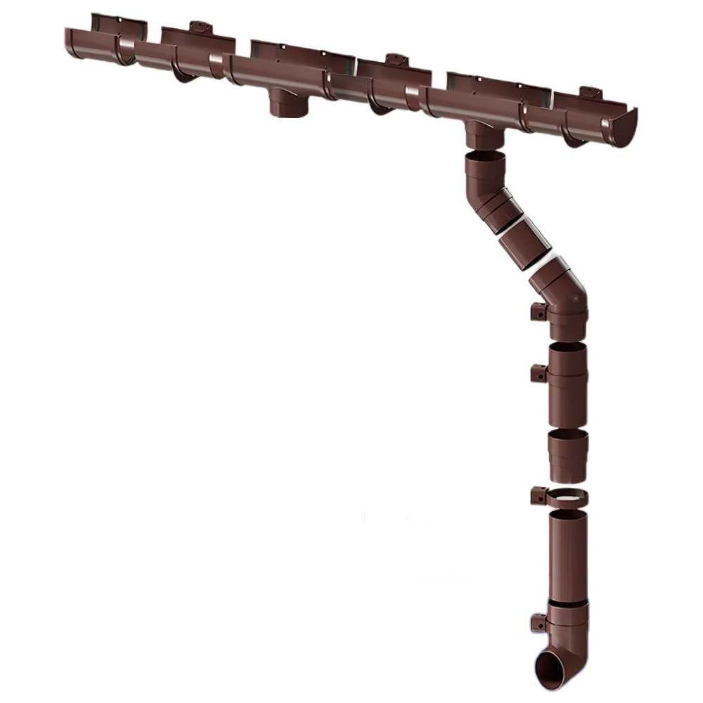 Изображение товара Комплект водосточной системы Docke Premium 1.5 м шоколадный цвет надежное водоотведение