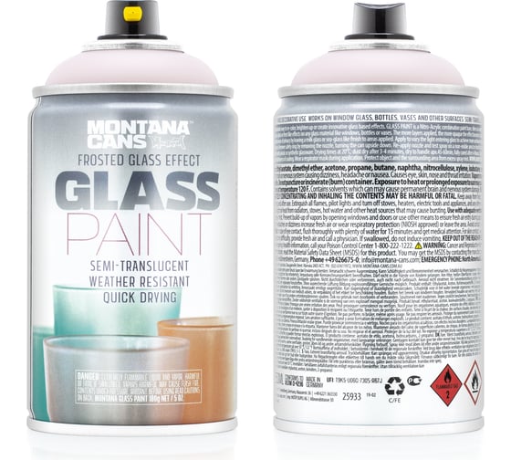 Изображение товара Краска MONTANA GLASS PAINT бледно-розовая, 0.25 л GP1210