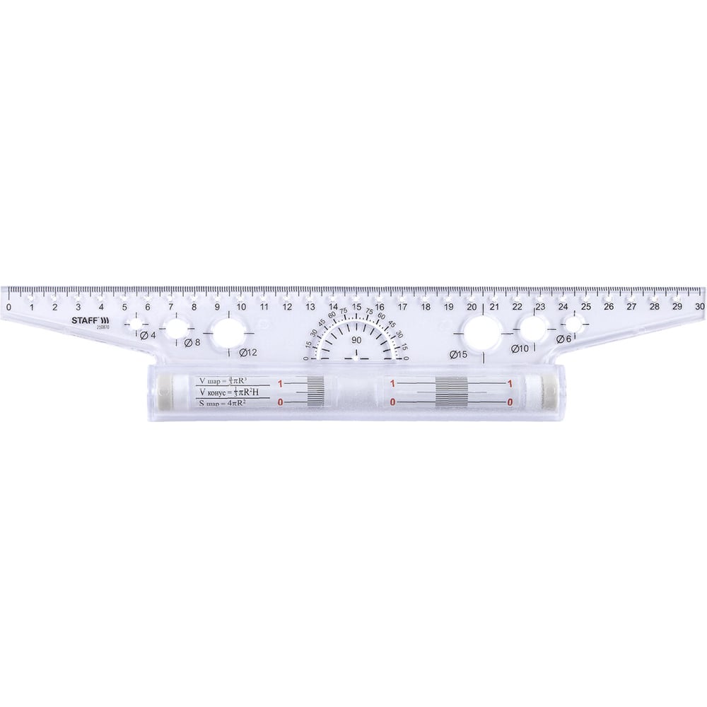 Изображение товара Линейка с роликом Staff 30 см усиленная PK пластиковая прозрачная
