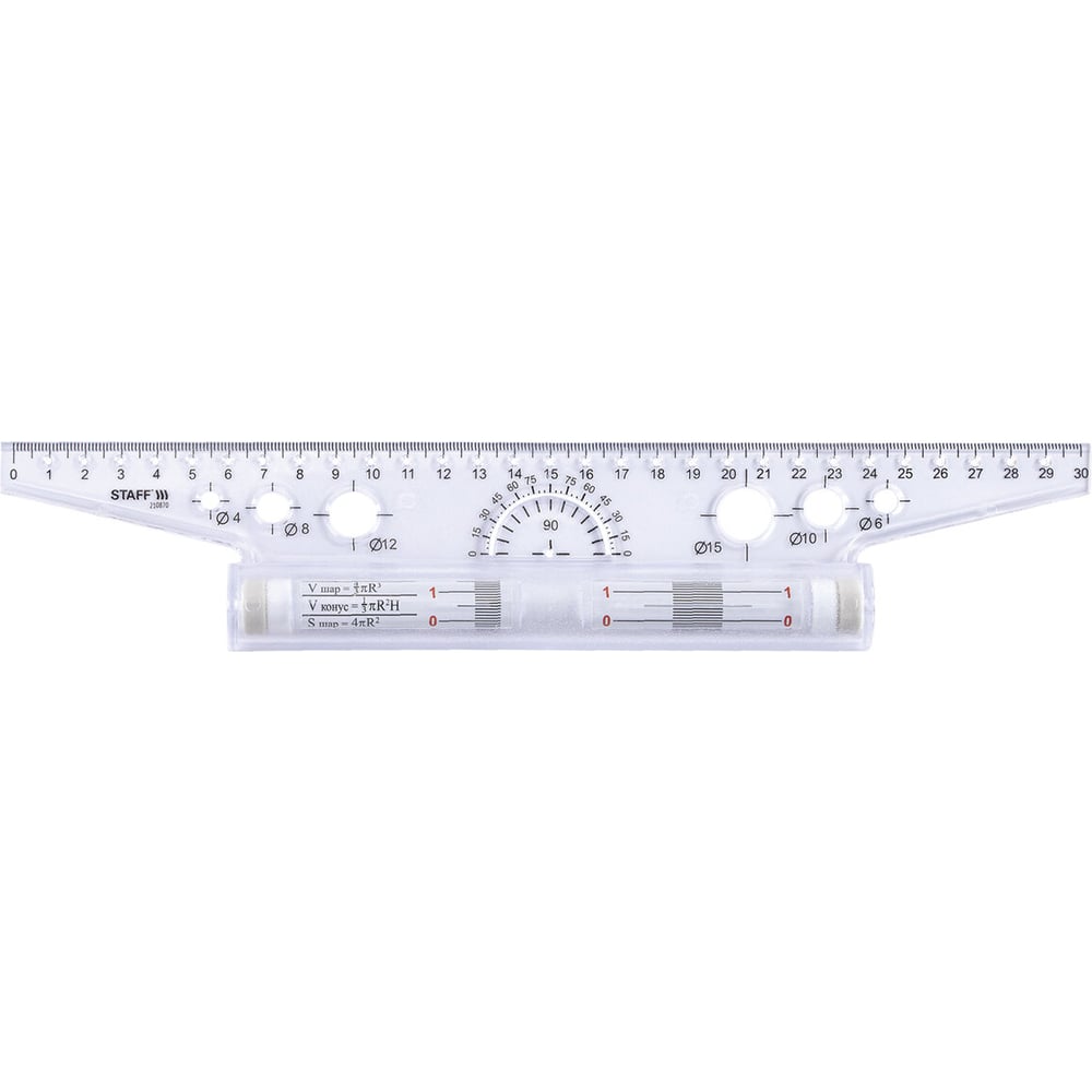Изображение товара Линейка с роликом Staff 30 см, пластиковая, с металлическим роликом