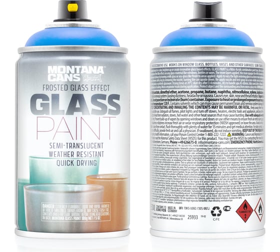 Изображение товара Краска MONTANA GLASS PAINT голубая, 0.25 л GP5055