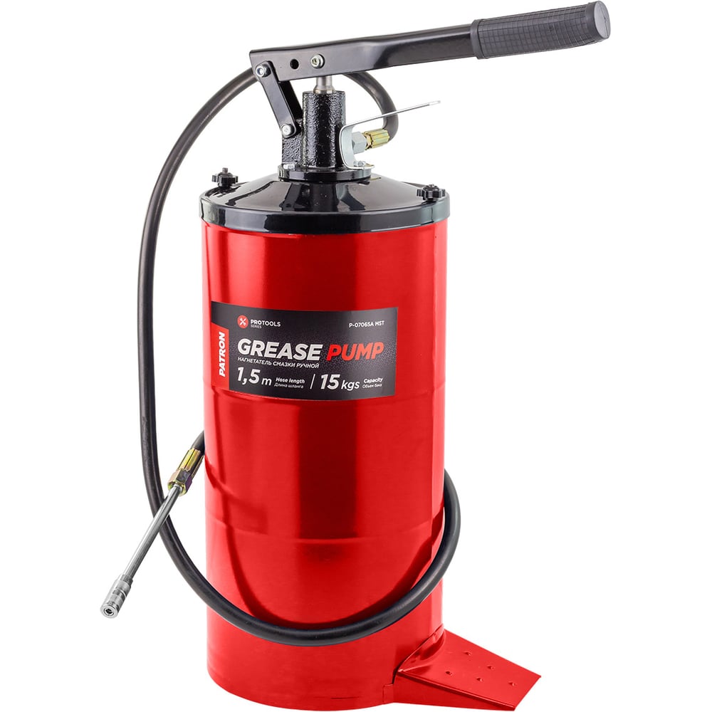 Изображение товара Нагнетатель смазки ручной Patron 15кг с шлангом 1.5м