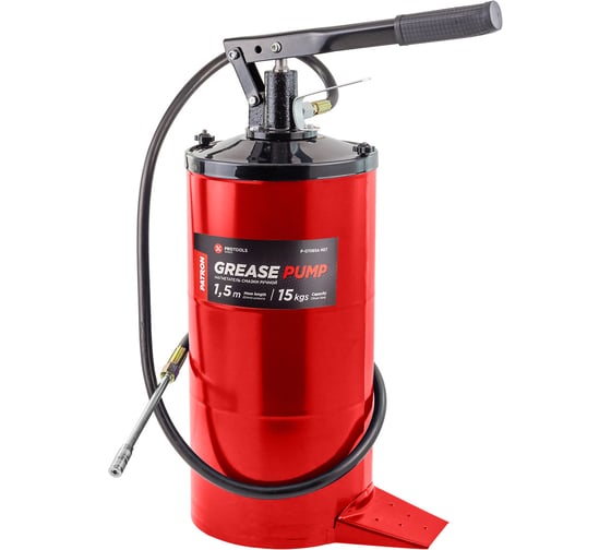Изображение товара Нагнетатель смазки ручной Patron 15кг (длина шланга 1.5, внутр.Ø 210мм, внутр. высота 410мм)  P-07065A MST(63713)