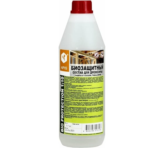 Изображение товара Биозащитный состав для древесины APIS bio protection (концентрат 1:10; бутылка; 1.1 кг) 4665296512130