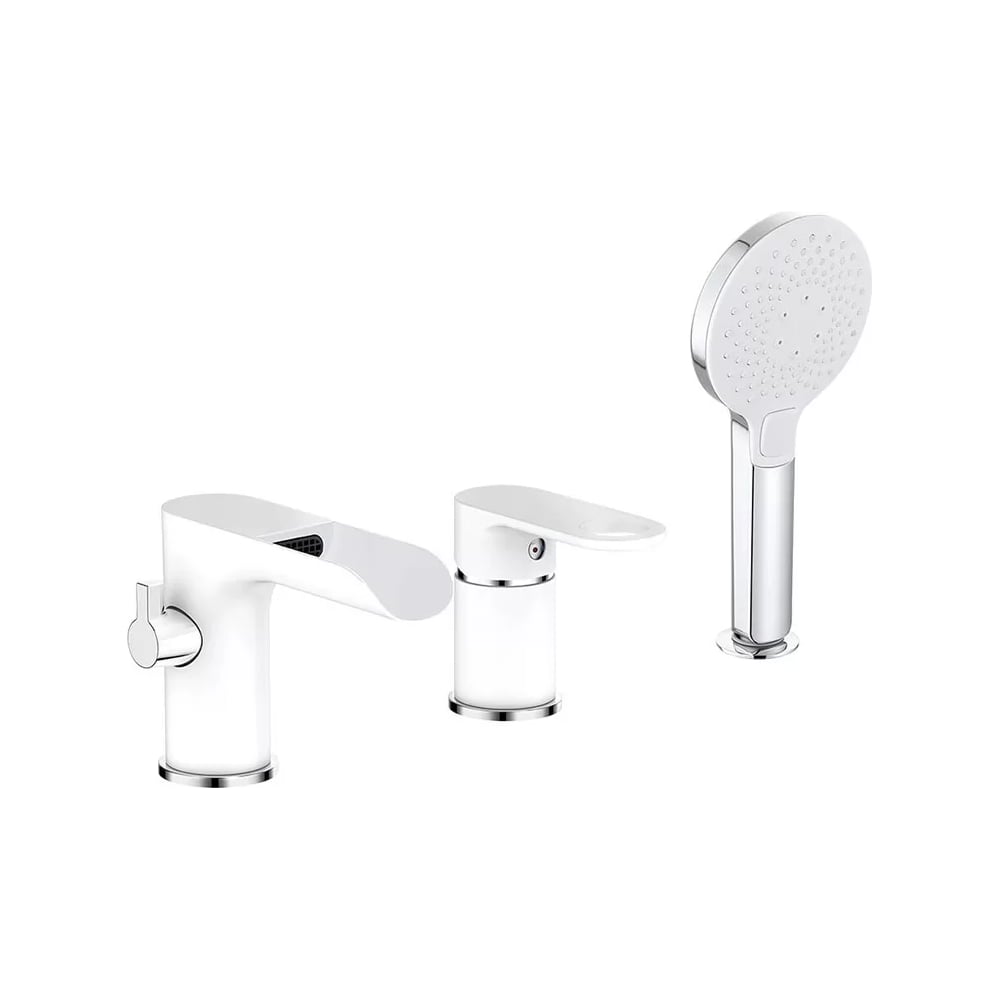 Изображение товара Смеситель для ванны на борт с душем ViEiR V043533-F белый латунь