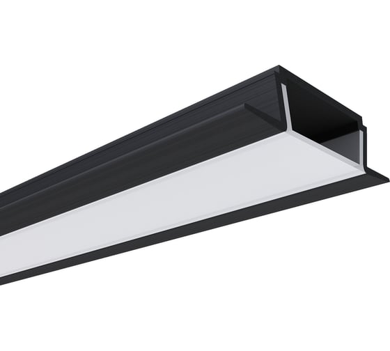 Изображение товара Встраиваемый алюминиевый профиль для ленты Apeyron черный, 2м, ширина ленты до 10мм, комплект 08-02-ЧБ