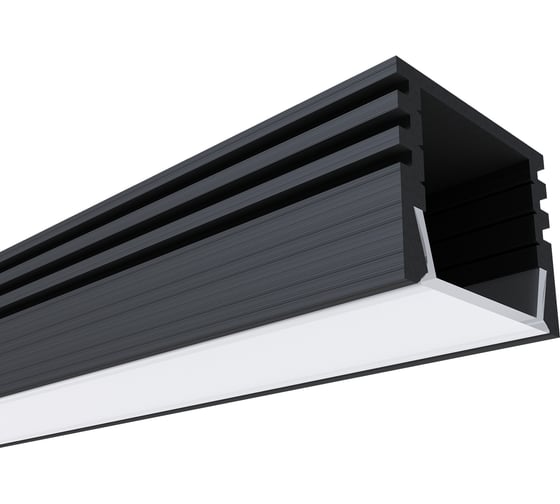 Изображение товара Накладной П-образный алюминиевый профиль для ленты Apeyron черный, 2м, ширина ленты до 10мм, комплект 08-10-ЧБ