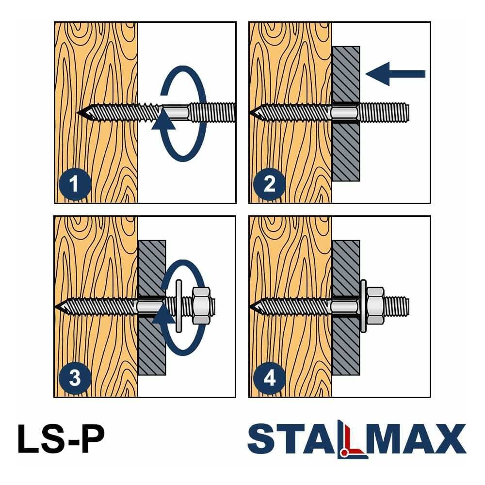 Изображение товара Саморез STALMAX шуруп-шпилька LS-P М6х 80 сантехническая шлиц TORX (арт. 12011) оц. сталь (уп. 100 шт) 12011-023 Изображение товара Саморез STALMAX шуруп-шпилька LS-P М6х 80 сантехническая шлиц TORX (арт. 12011) оц. сталь (уп. 100 шт) 12011-023