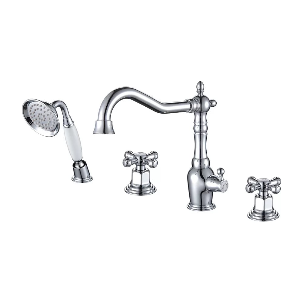 Изображение товара Смеситель на борт ванны ViEiR двухвентильный с ручным душем V370132