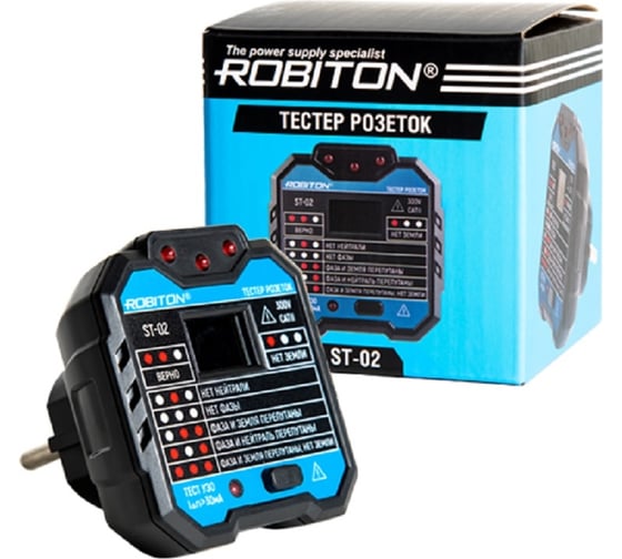 Изображение товара Тестер розеток Robiton ST-02 18001