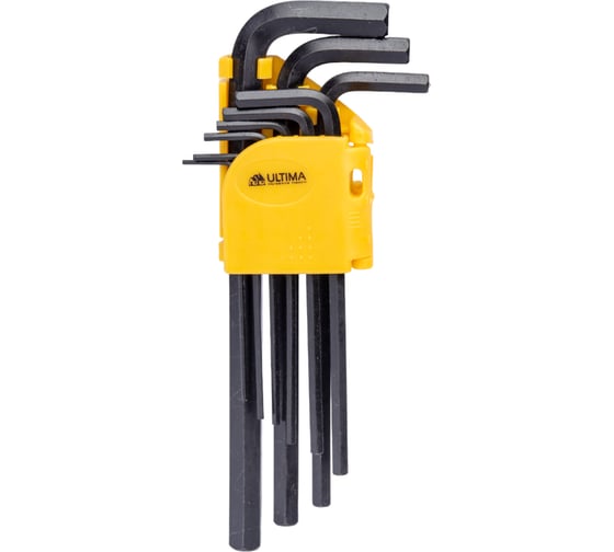 Изображение товара Набор шестигранных ключей Ultima, удлиненные, 9 шт. в наборе, 1.5-10 мм, сталь CrV 122003