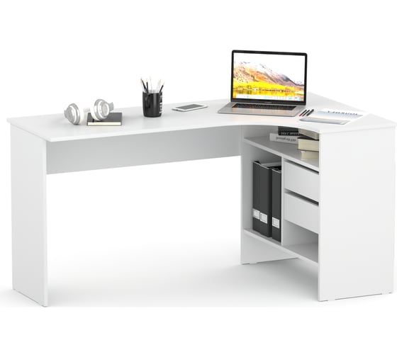Изображение товара Письменный стол СОКОЛ правый белый СПм-25 00-00010621
