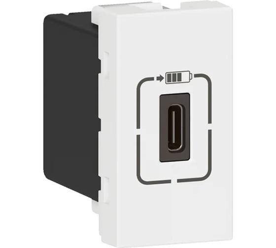 Изображение товара Розетка Legrand USB-C для зарядки - Программа Mosaic - 1 модуль - белый 077589