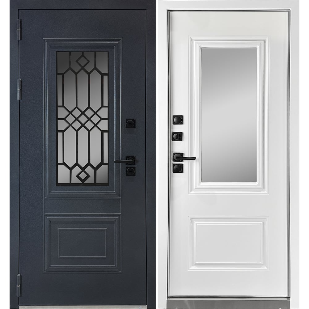 Изображение товара Дверь входная DIVA Формен Ф-34 термо Букле графит Белый матовые 200x90 см