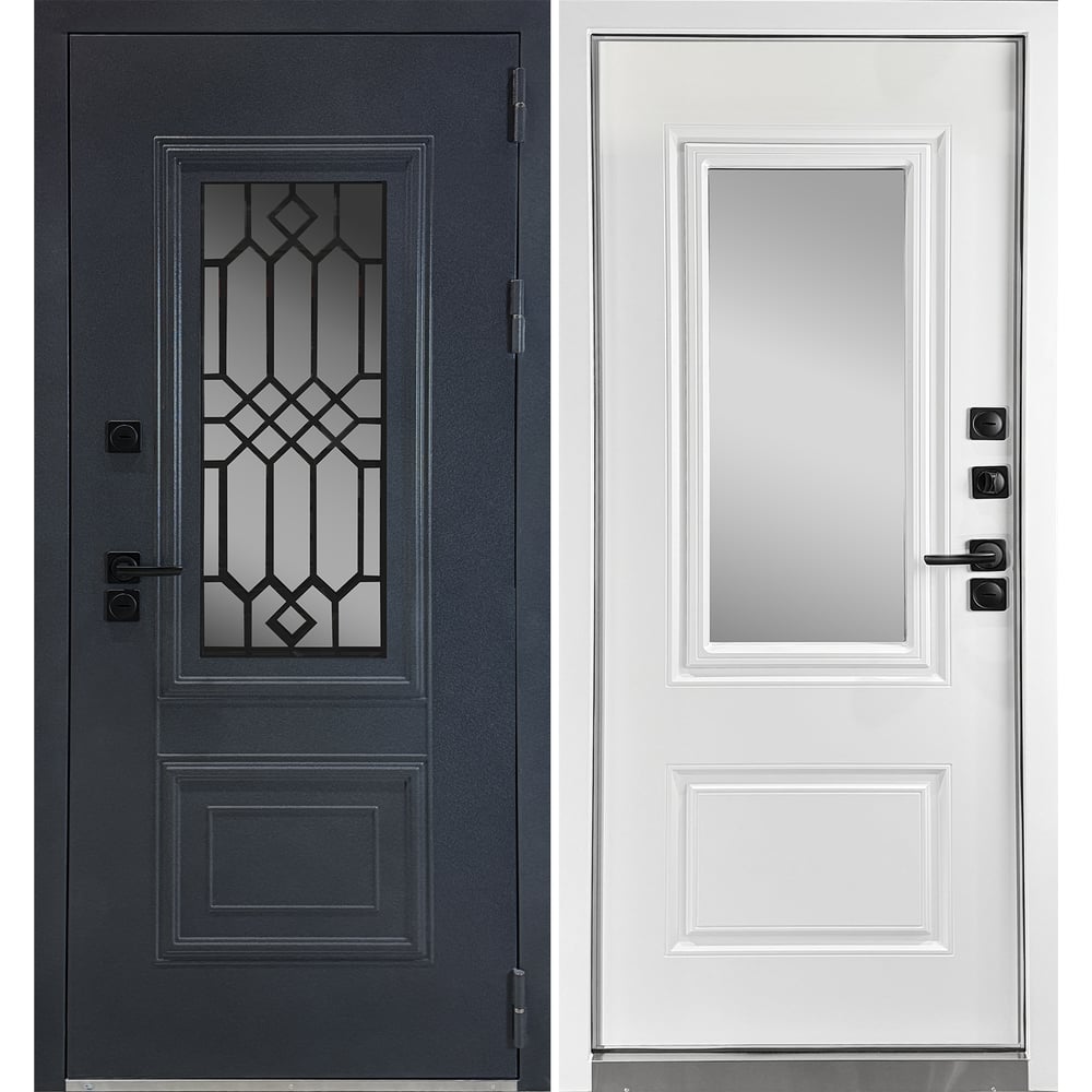 Изображение товара Дверь входная DIVA Формен Ф-34 термо Букле графит белый матовый 90 см