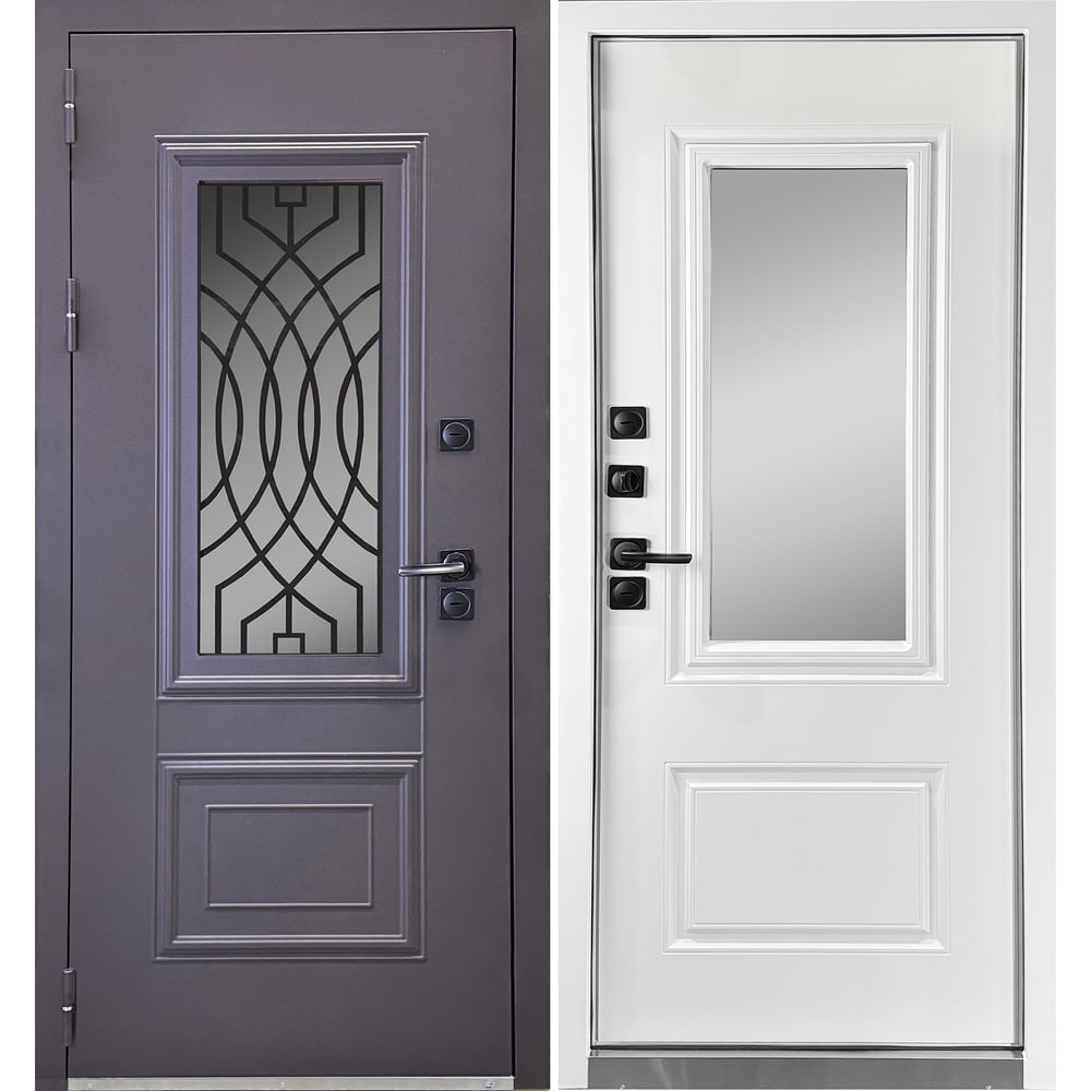 Изображение товара Дверь входная DIVA Формен Ф-35 Термо Муар Меланж Махагон Ванилла 2100х960 мм левая