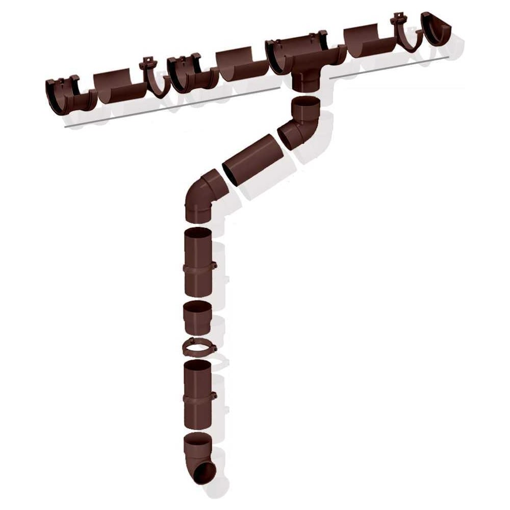 Изображение товара Комплект водосточной системы FINEBER 1.5 м шоколадный для кровли