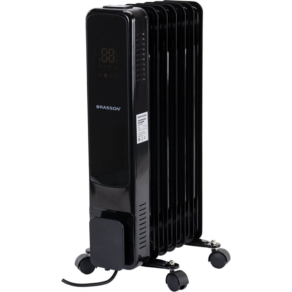 Изображение товара Обогреватель масляный BRASSON BOR-9 TOUCH 9 секций 2000Вт с пультом и сенсором