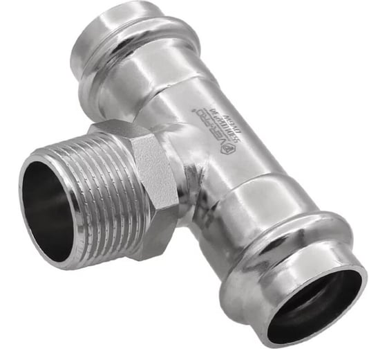 Изображение товара Тройник нержавеющий ViEiR 22х1/2 штуцер х22 используется для создания точек отбора воды VPTM22322