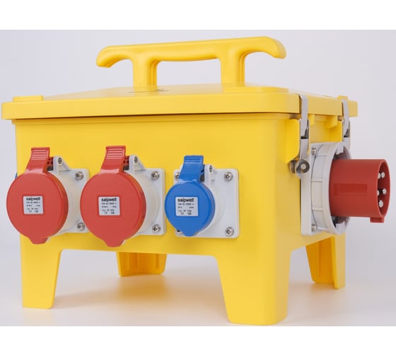 Изображение товара Распределительное устройство SAIPWELL переносное с розетками 370х340х330мм SP-CZ-CSD1807-001 SPL06-04