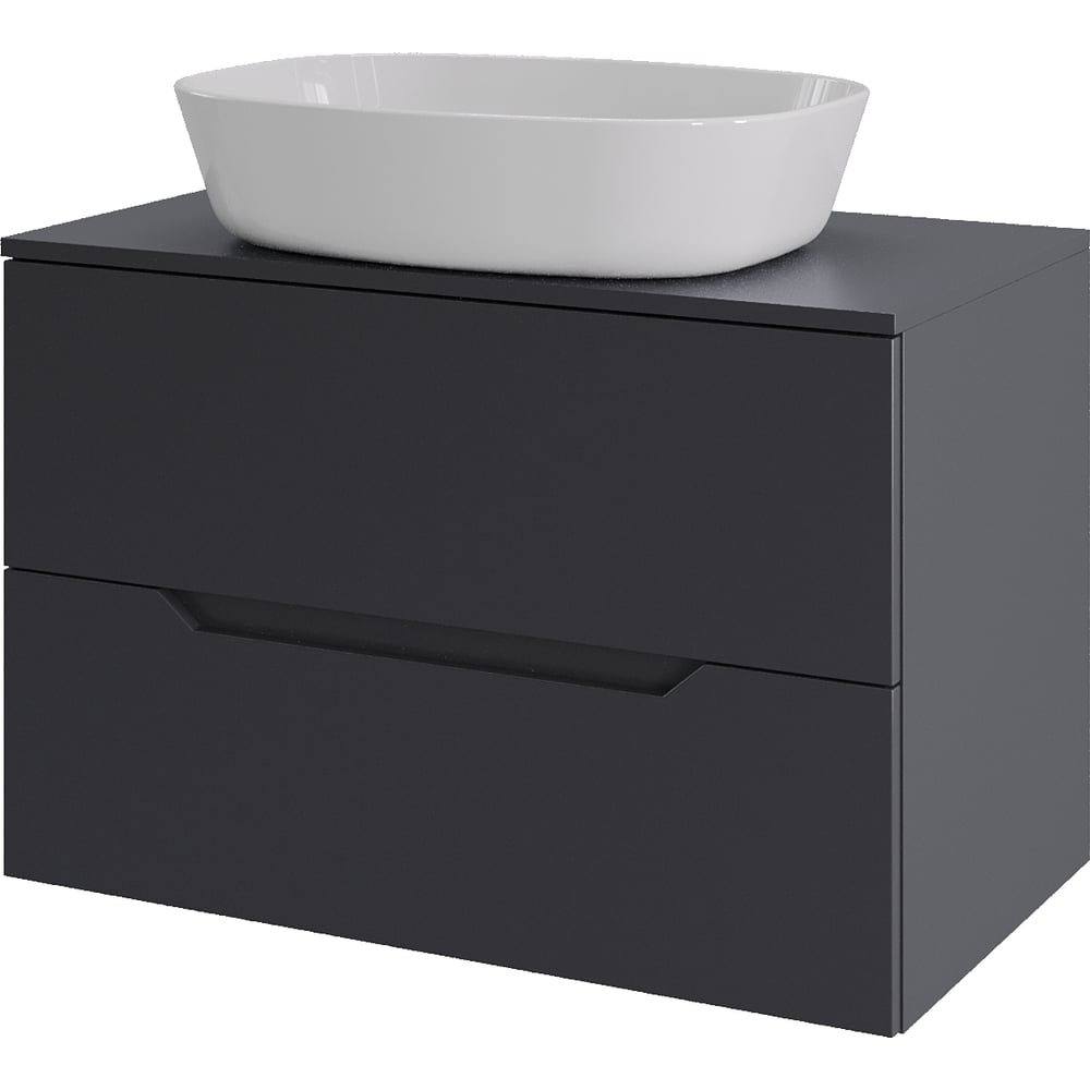 Изображение товара Тумба с раковиной Orange Line 70 см подвесная графит белый санфарфор