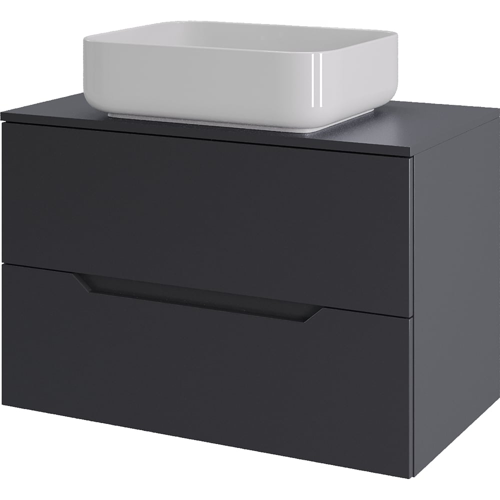 Изображение товара Тумба с раковиной подвесная Orange Line 70 см грифит белый санфарфор