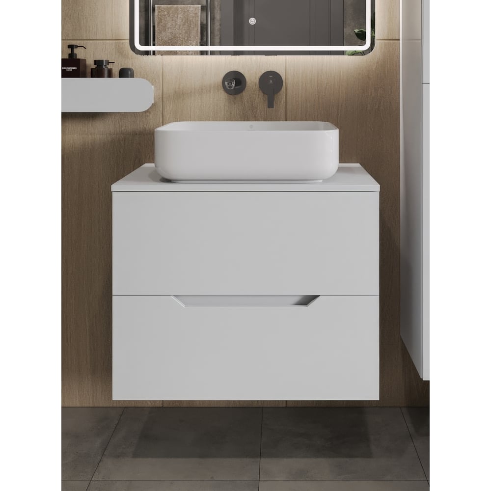 Изображение товара Подвесная тумба с раковиной Orange Line 70 см белый Li-70TuwMDF+B05-500W