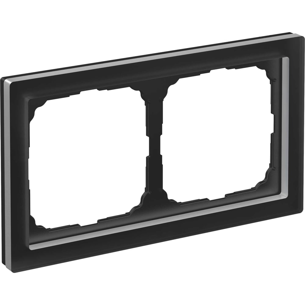 Изображение товара 2-постовая рамка Systeme Electric ArtGallery PURE черное органическое стекло