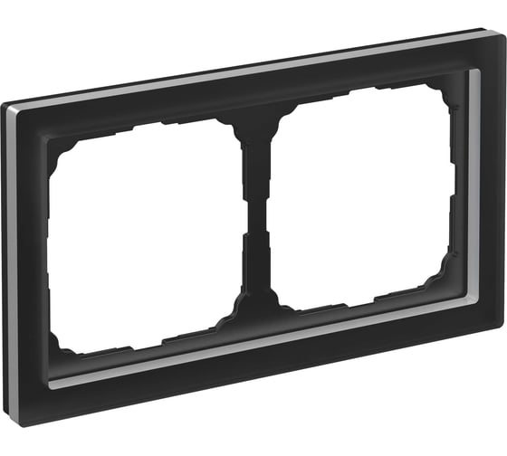 Изображение товара 2-постовая рамка Systeme Electric ArtGallery PURE, Матовое органическое стекло, Черный GAL331002