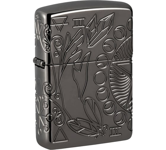 Изображение товара Зажигалка Zippo Armor Wicca Design с покрытием Black Ice, латунь/сталь, чёрная, 38x13x57 мм 49689