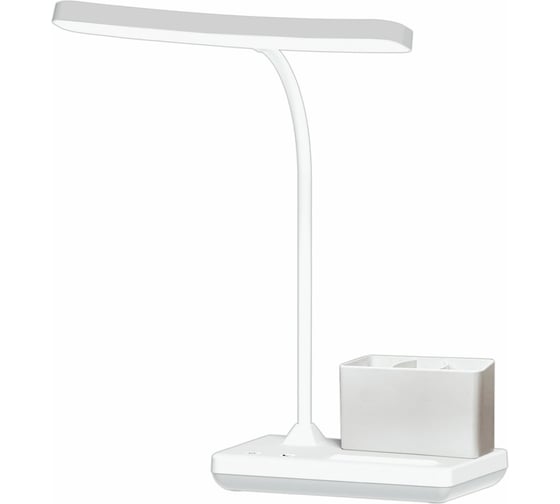 Изображение товара Настольная лампа светильник беспроводная SONNEN PT-301,органайзер,USB,LED,4Вт,3режима,белый, 238778